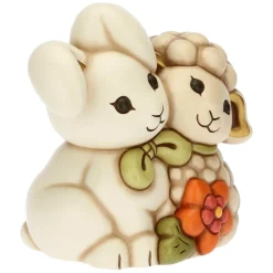 THUN Coppia coniglietta Joy e agnellino con fiore* Animali E Mini Animali|Figure