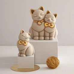 THUN Coppia di gatti innamorati in ceramica* Animali E Mini Animali|Figure