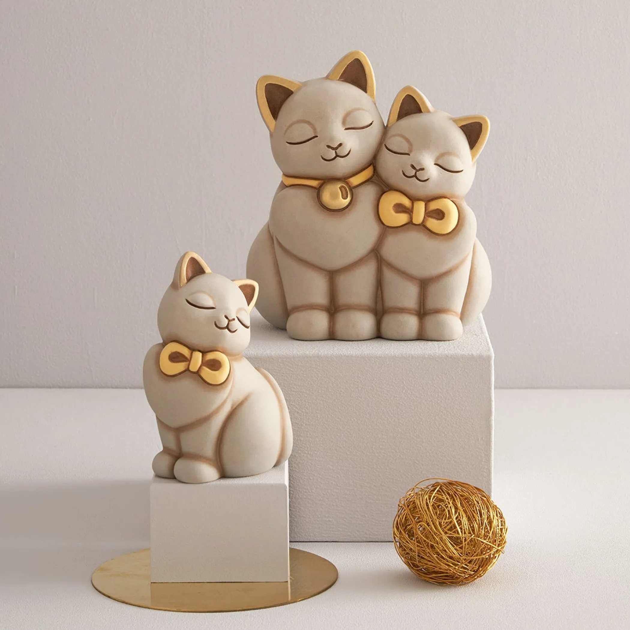 THUN Coppia di gatti innamorati in ceramica* Animali E Mini Animali|Figure