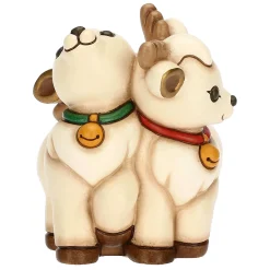 THUN Coppia di Renne Robin per Slitta componibile in ceramica* Addobbi Natalizi