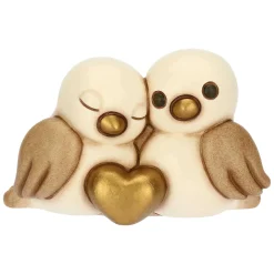 THUN Coppia passerotti in ceramica con cuore, mini* Animali E Mini Animali|Figure In Ceramica