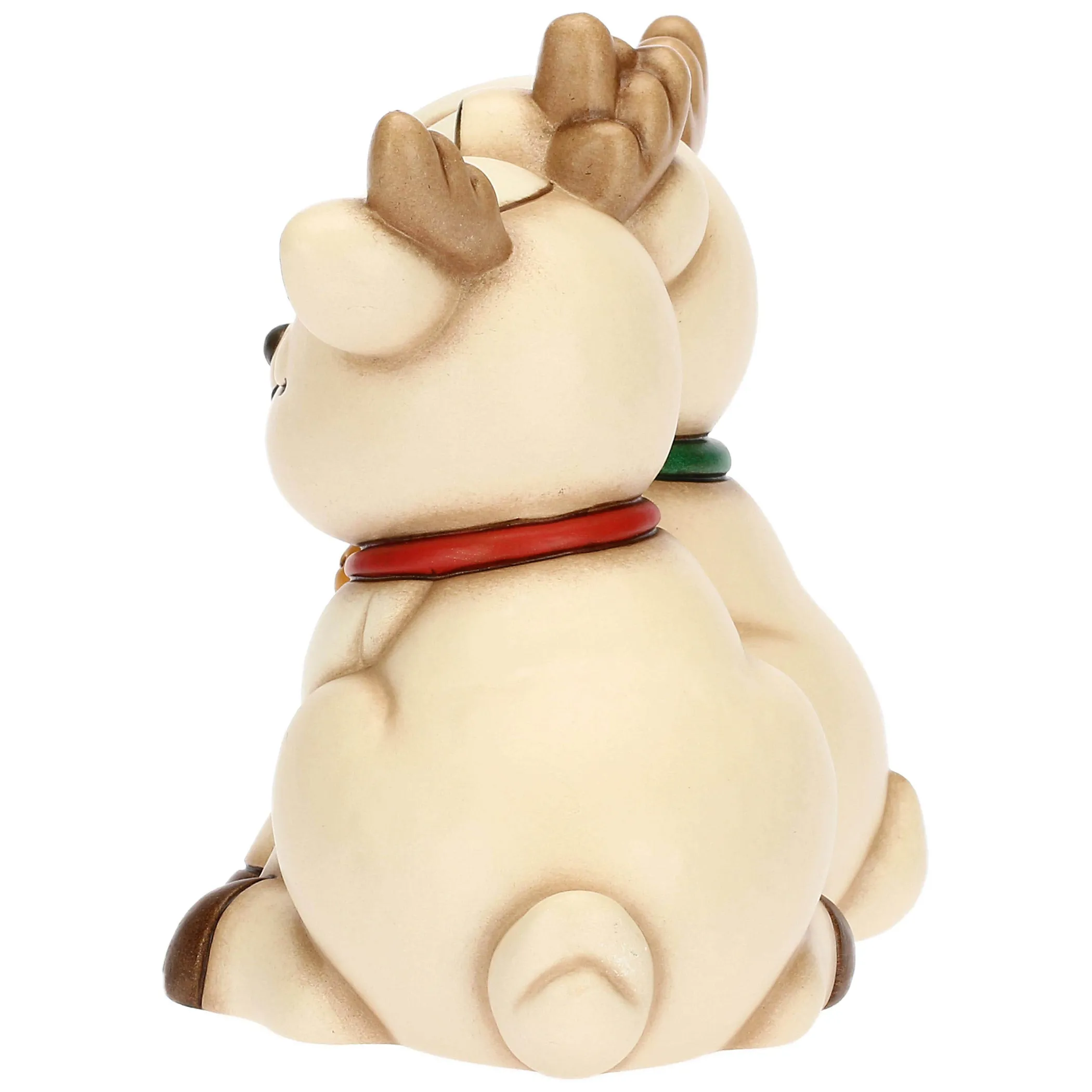 THUN Coppia renna Robin abbracciati in ceramica* Addobbi Natalizi|Figure