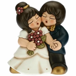 THUN Coppia sposini mano nella mano con bouquet maxi* Bomboniere Anniversario|Bomboniere Matrimonio