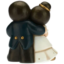 THUN Coppia sposini mano nella mano con bouquet maxi* Bomboniere Anniversario|Bomboniere Matrimonio