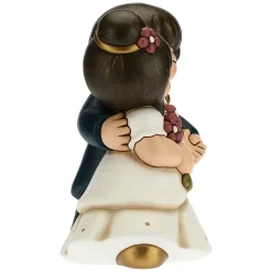 THUN Coppia sposini mano nella mano con bouquet maxi* Bomboniere Anniversario|Bomboniere Matrimonio