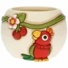 THUN Coprivaso con pappagallo Yucatan in ceramica bianco* Vasi E Coprivasi