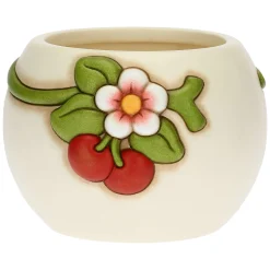 THUN Coprivaso con pappagallo Yucatan in ceramica bianco* Vasi E Coprivasi