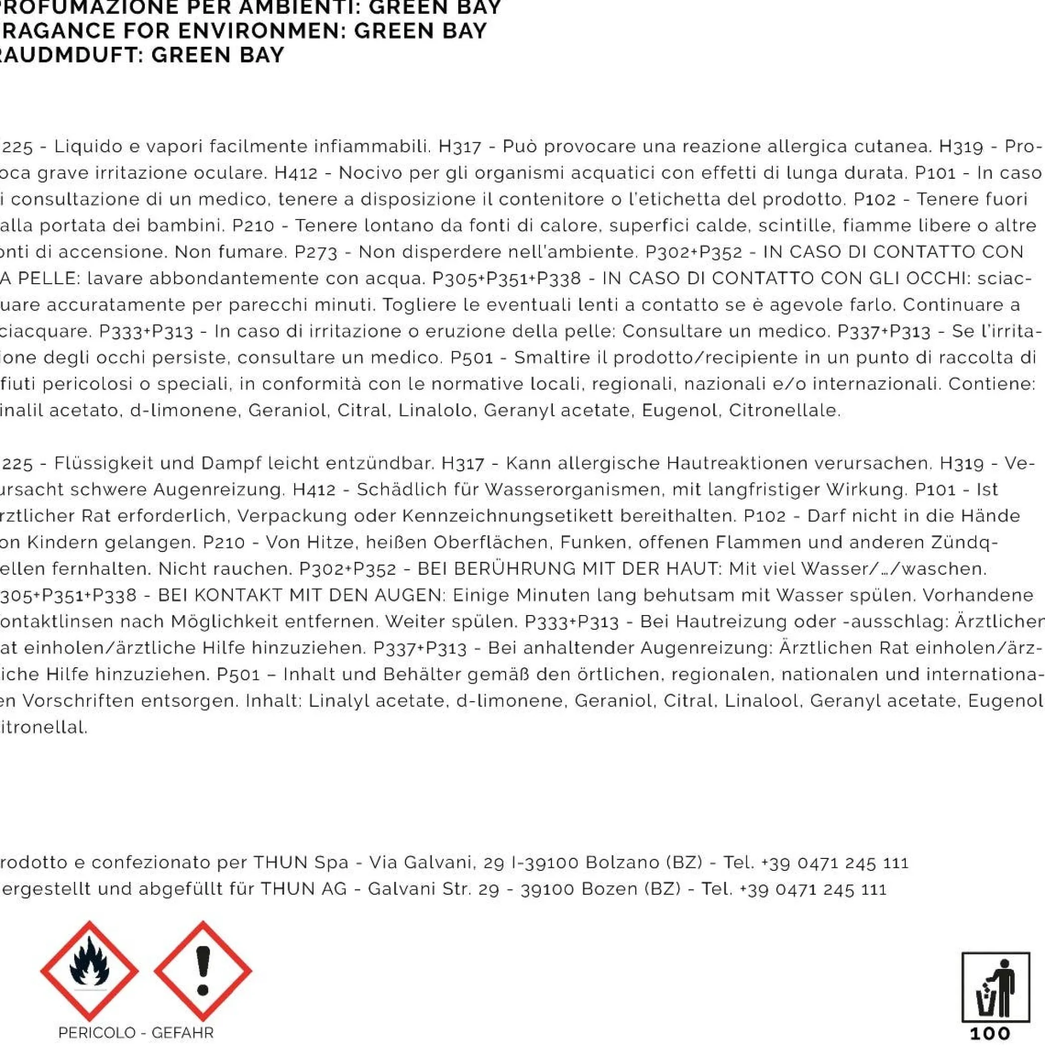 THUN Diffusore Green Bay 100 ml* Diffusori