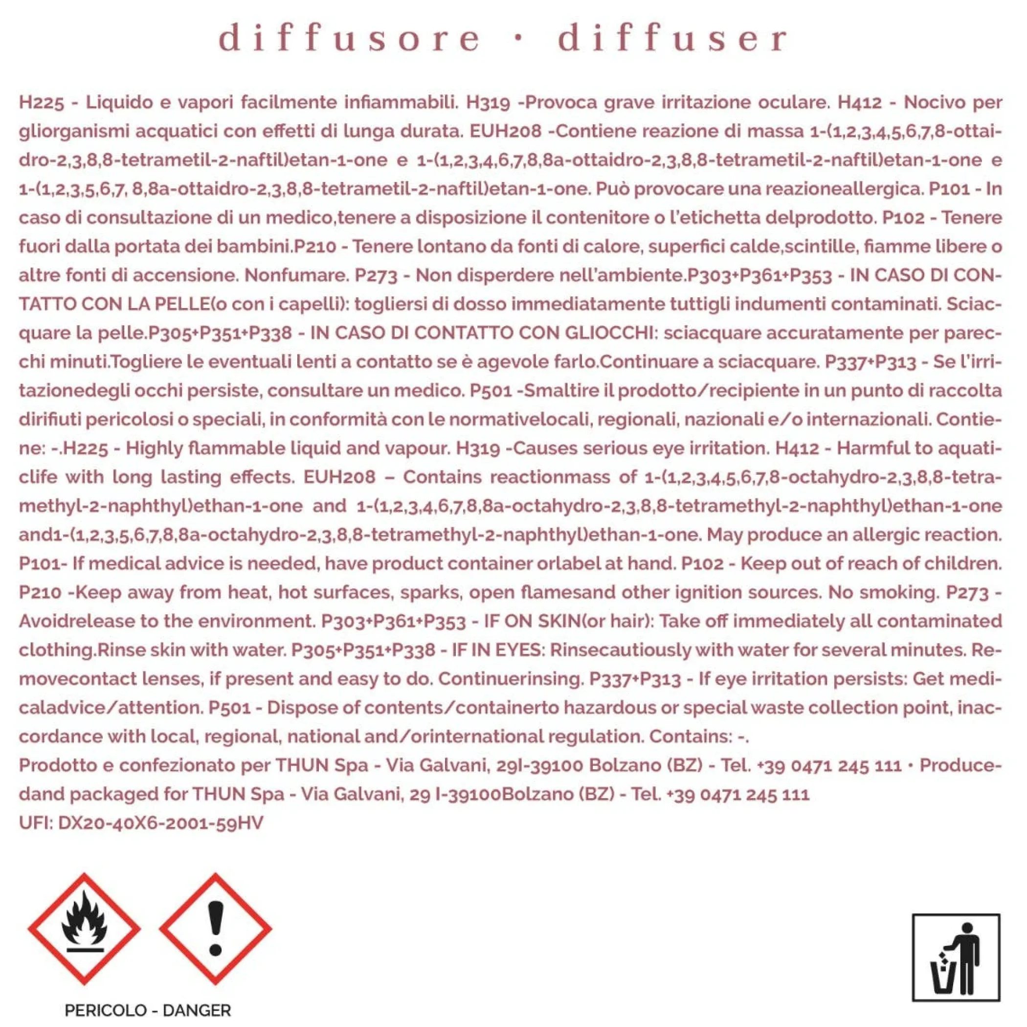 THUN Diffusore Tobacco Night Fragrances, piccolo* Diffusori