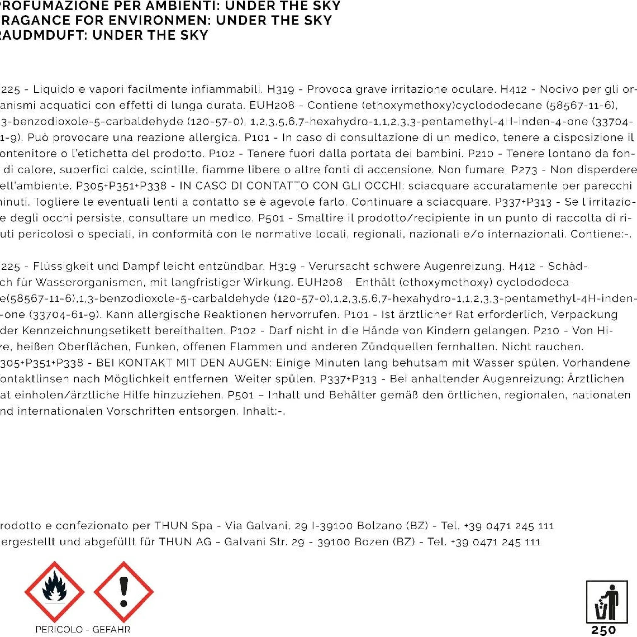 THUN Diffusore Under the Sky 200 ml* Diffusori