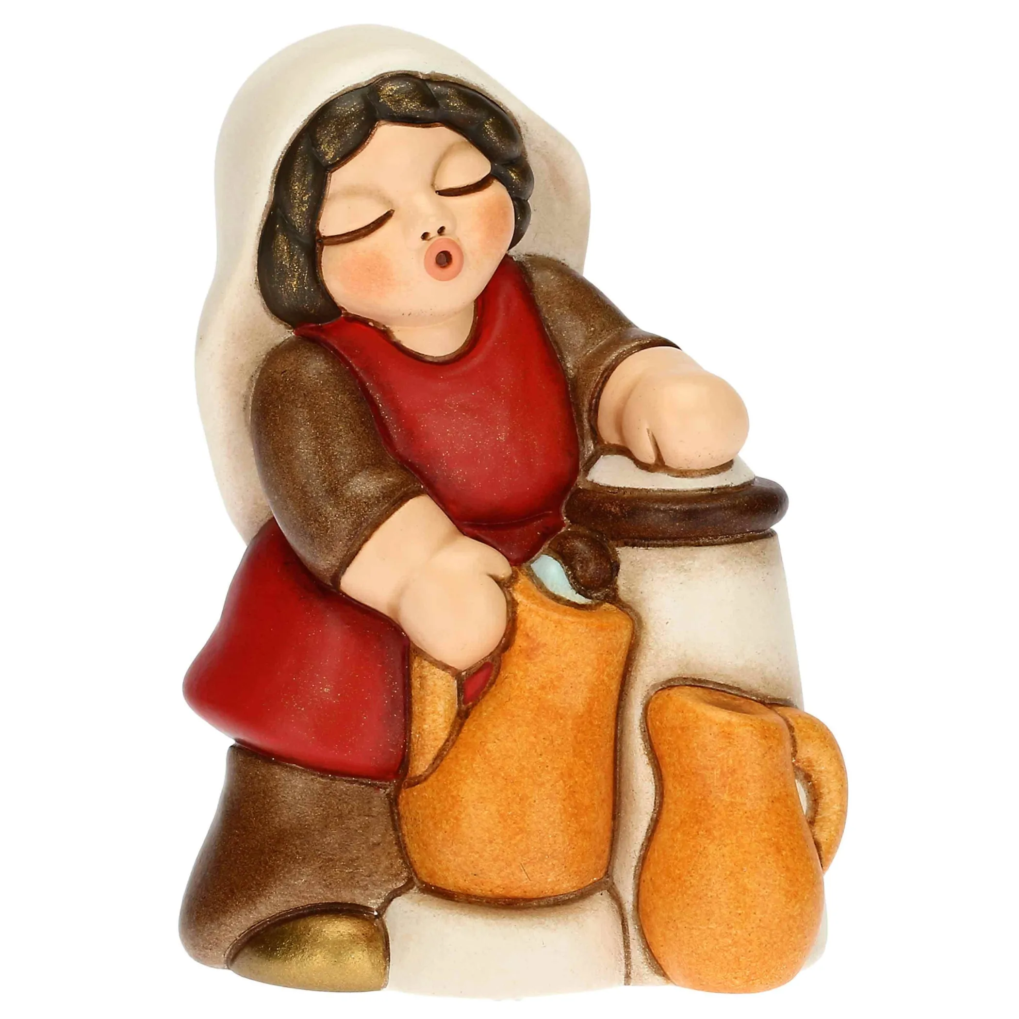 THUN Donna alla fontana Presepe Classico Rosso* Presepe