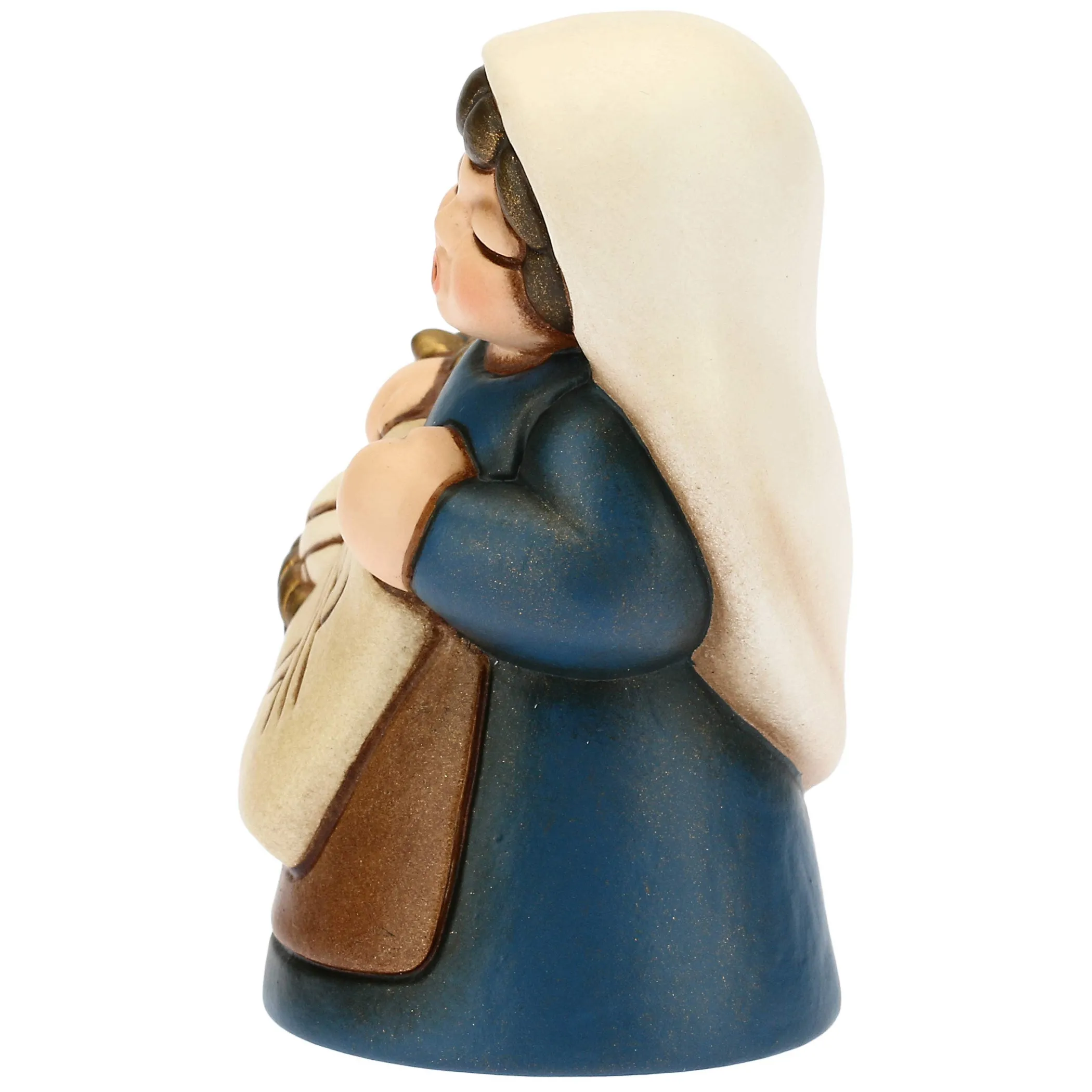 THUN Donna che lavora a maglia Presepe classico variante blu* Presepe