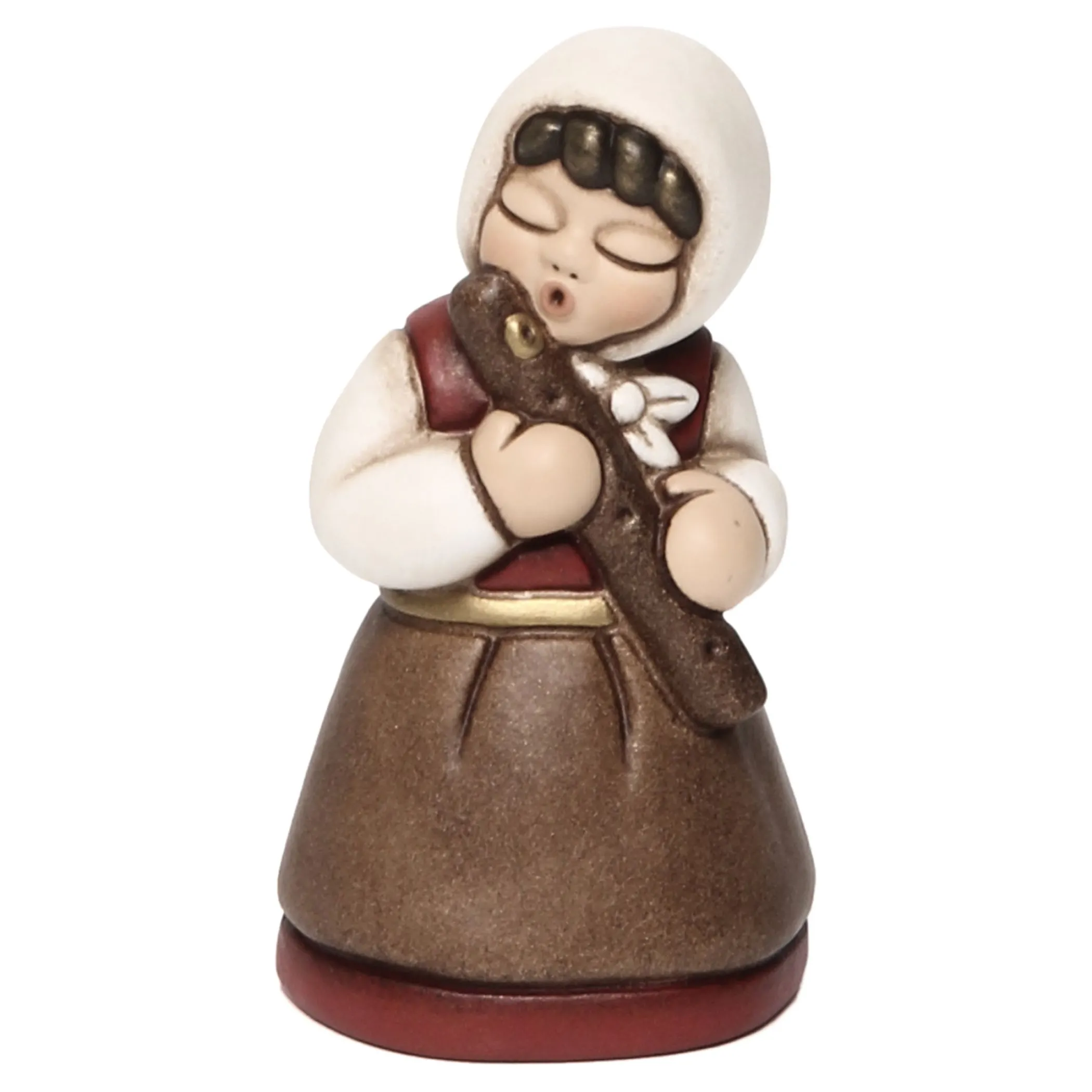 THUN Donna che suona il flauto Presepe classico variante rossa* Presepe
