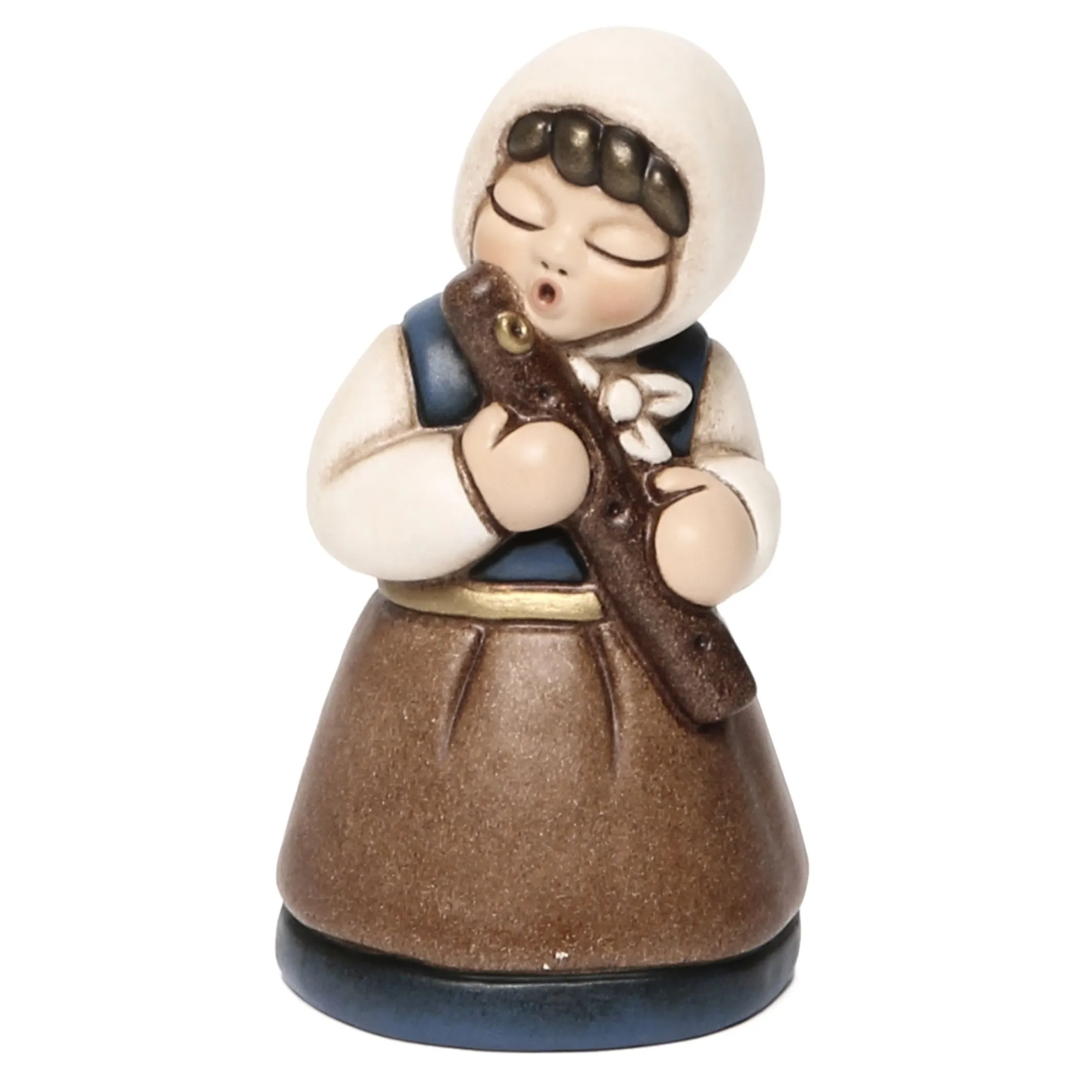 THUN Donna che suona il flauto Presepe classico variante blu piccola* Presepe