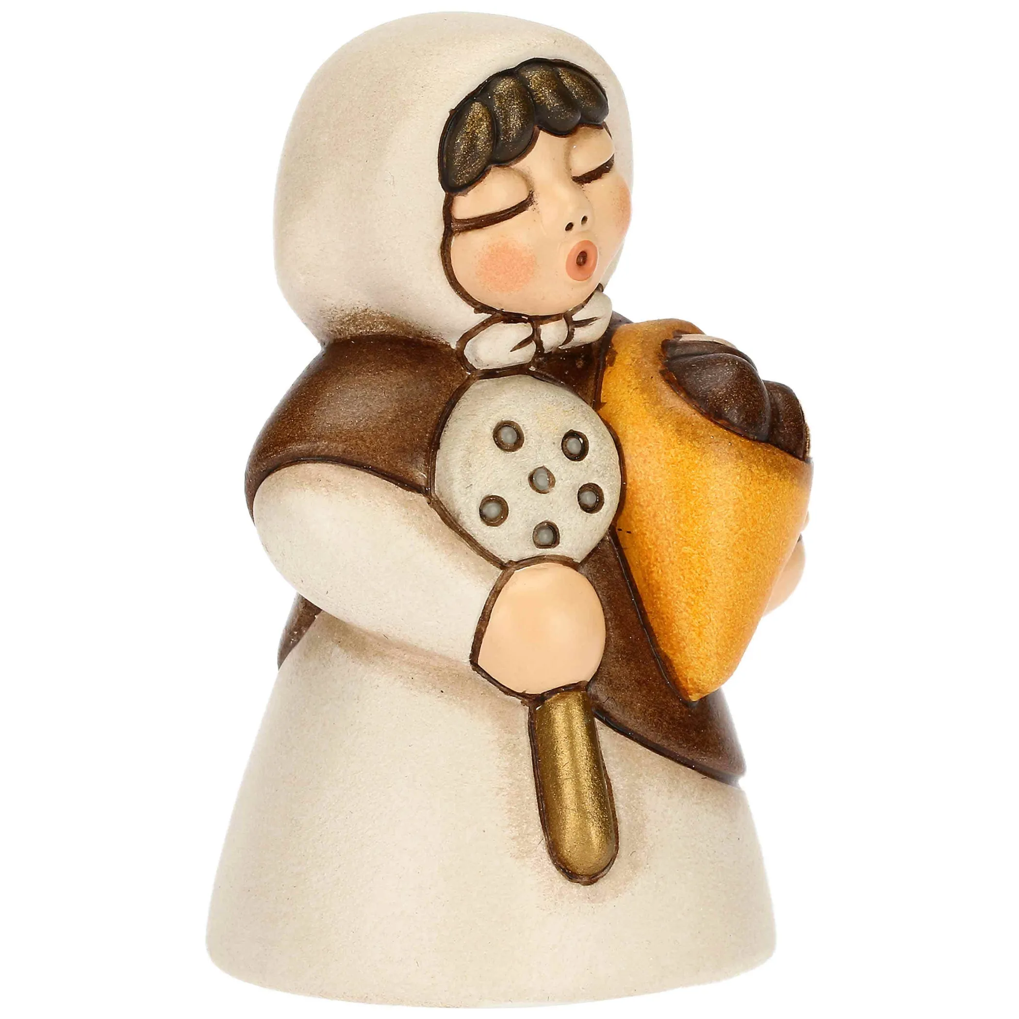 THUN Donna con castagne in ceramica Presepe Classico bianco* Presepe