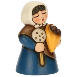 THUN Donna con castagne in ceramica Presepe Classico blu* Presepe