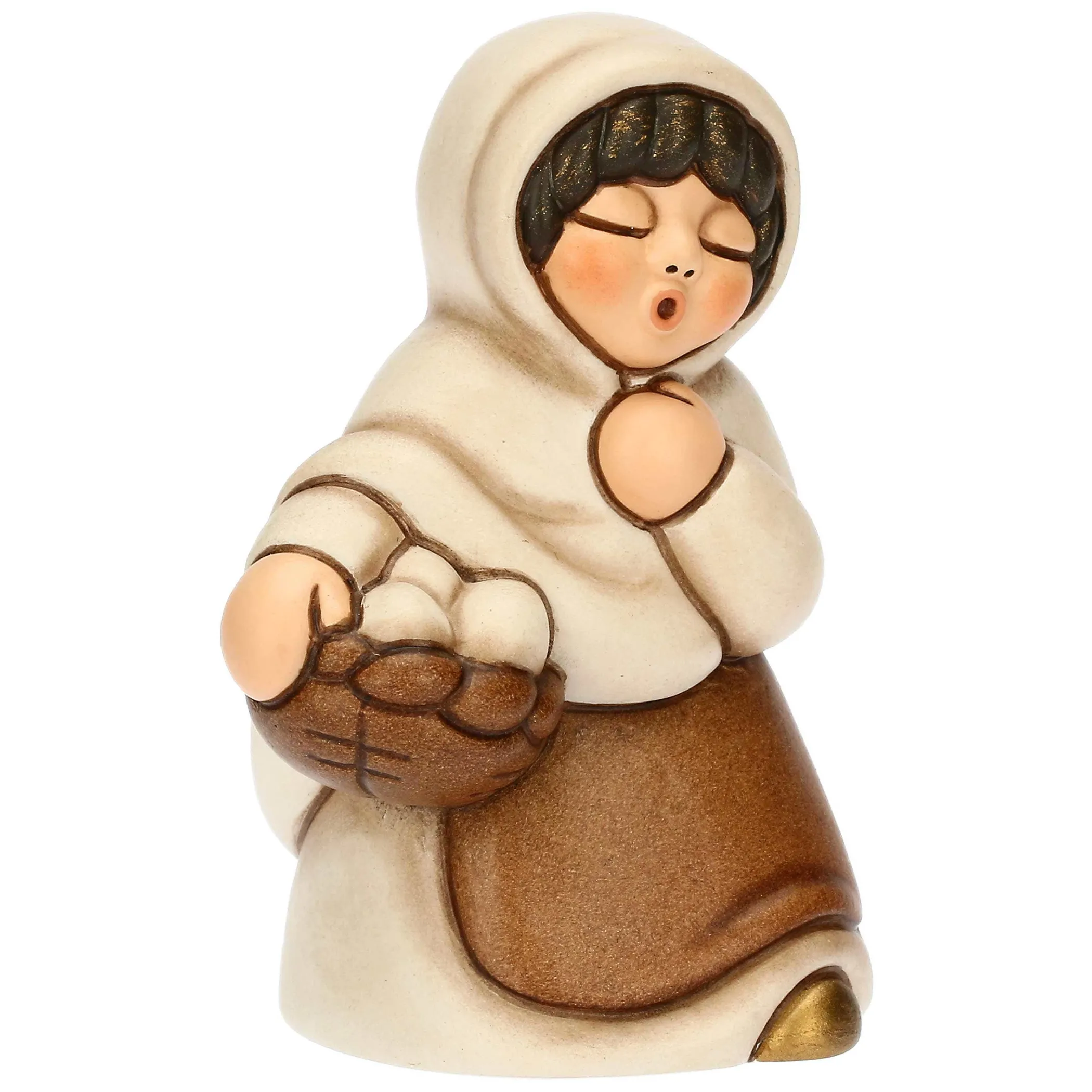 THUN Donna con cesto di uova in ceramica Presepe Classico* Presepe