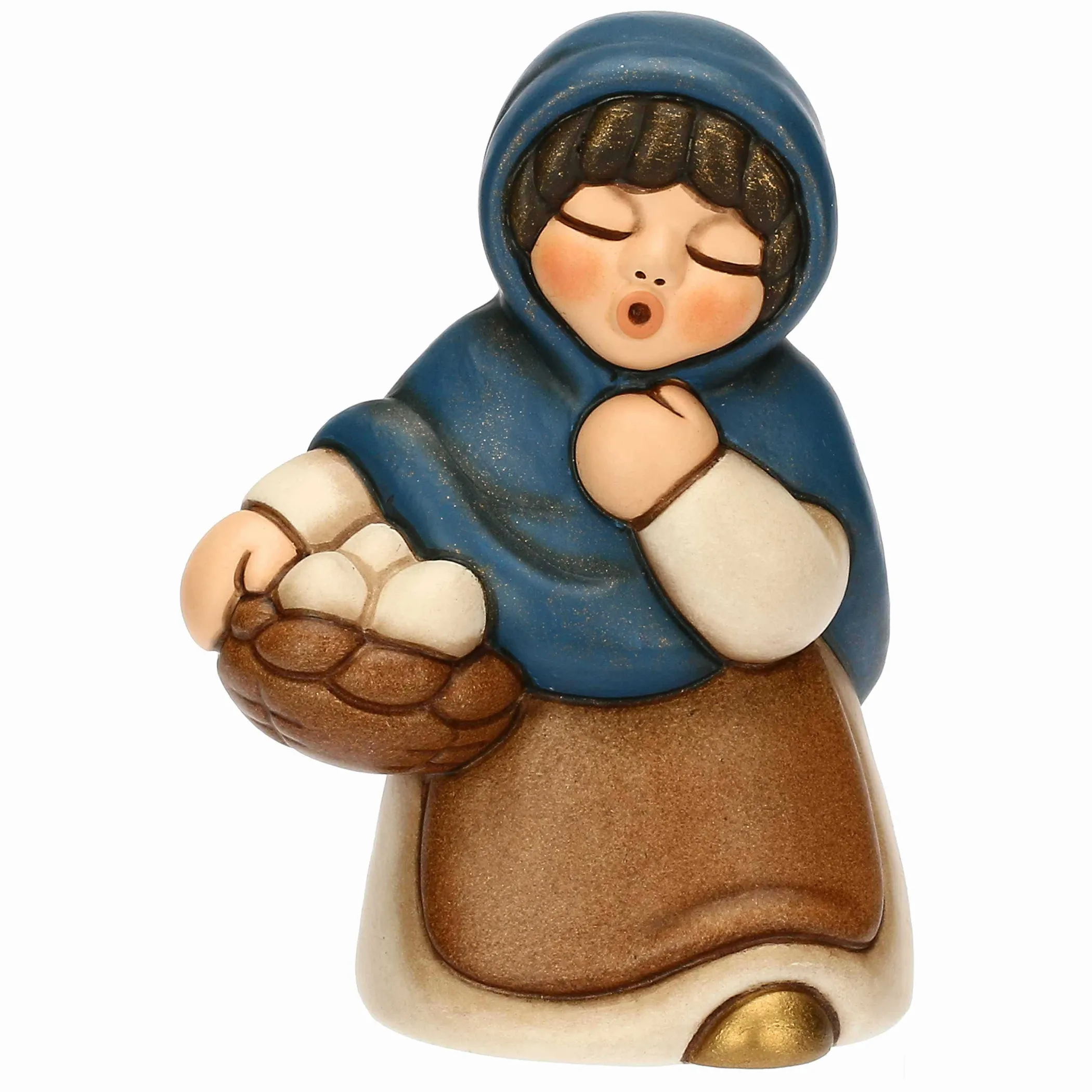 THUN Donna con cesto di uova in ceramica Presepe Classico* Presepe