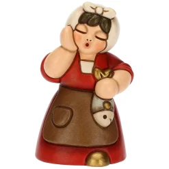 THUN Donna con pesce in ceramica Presepe Classico rosso* Presepe