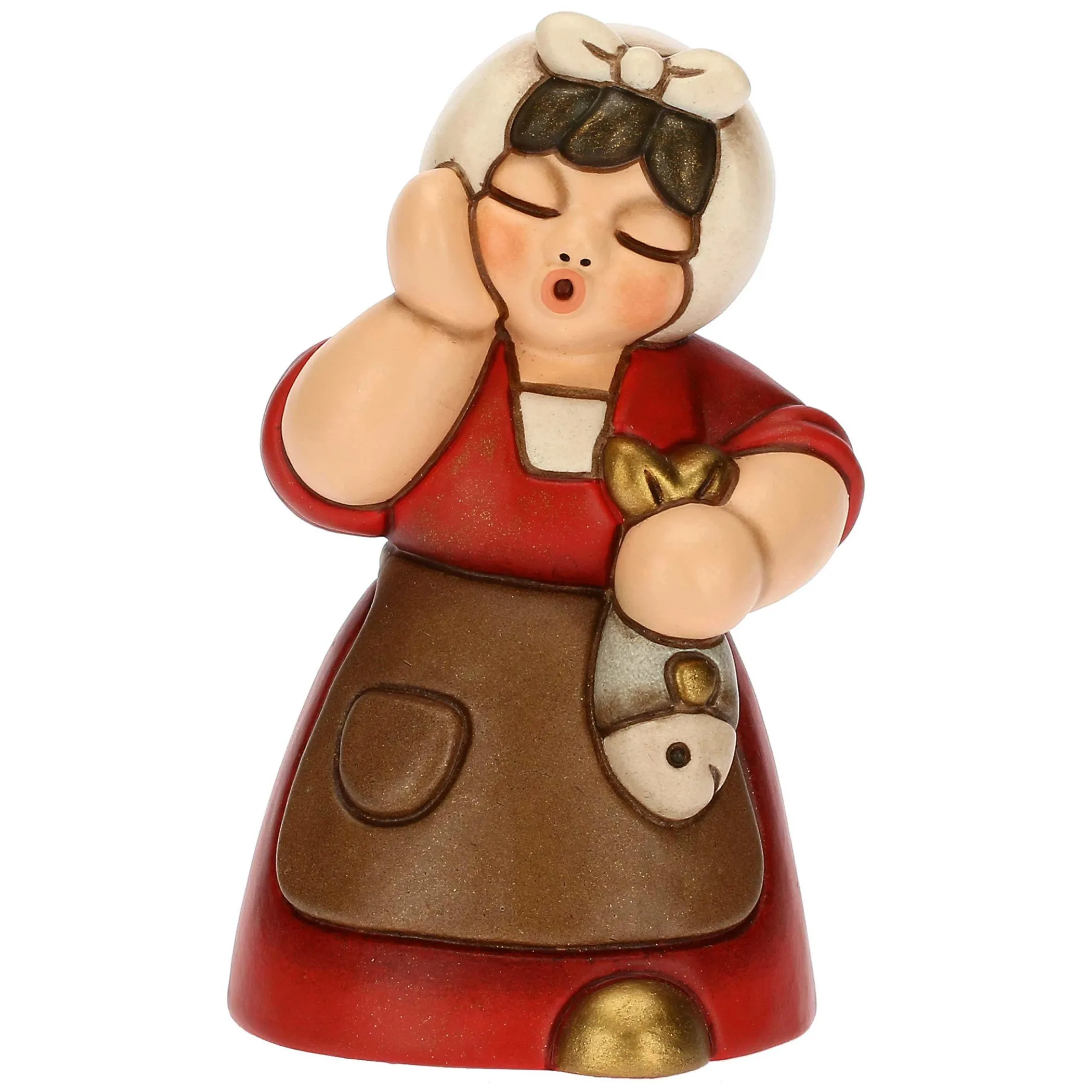 THUN Donna con pesce in ceramica Presepe Classico rosso* Presepe
