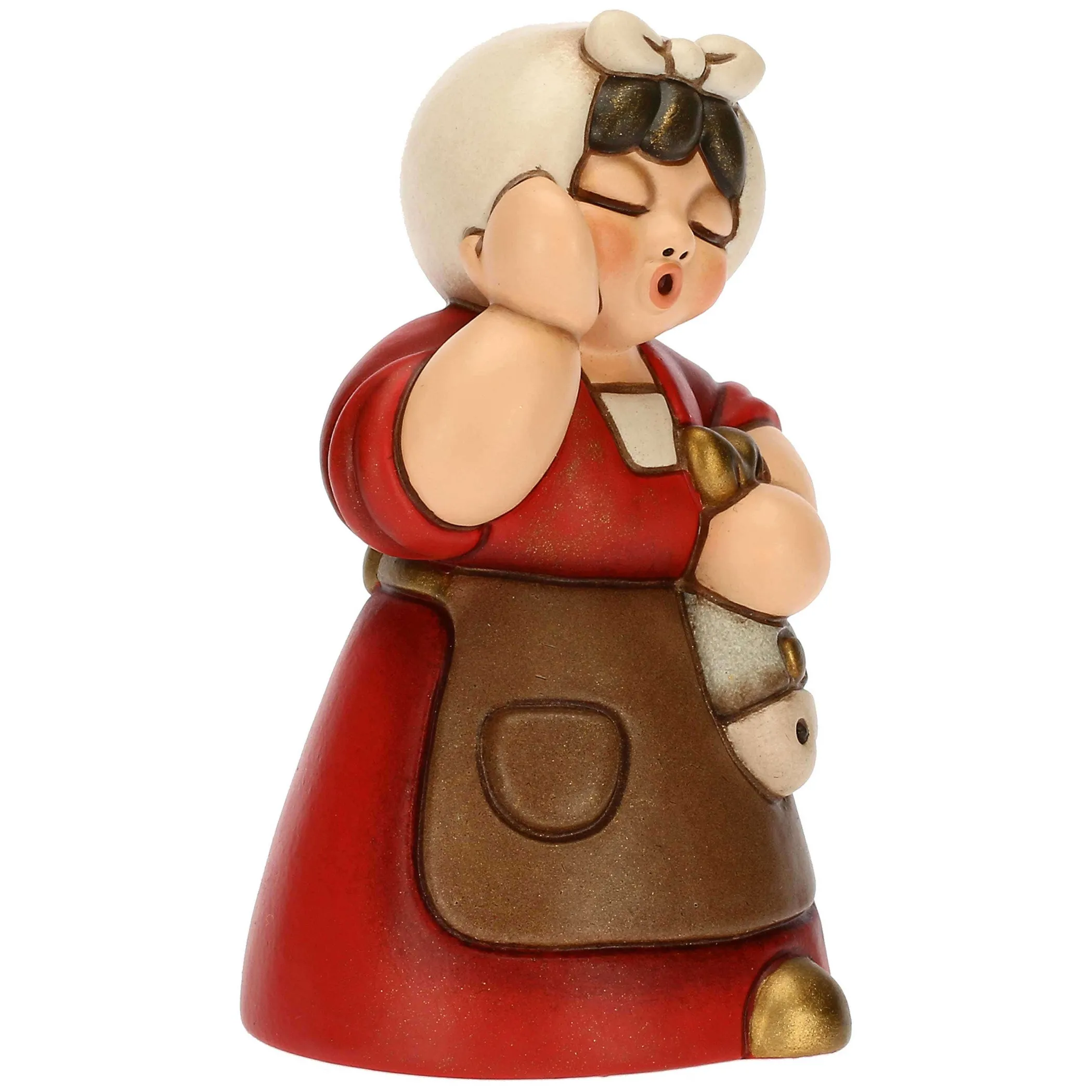 THUN Donna con pesce in ceramica Presepe Classico rosso* Presepe