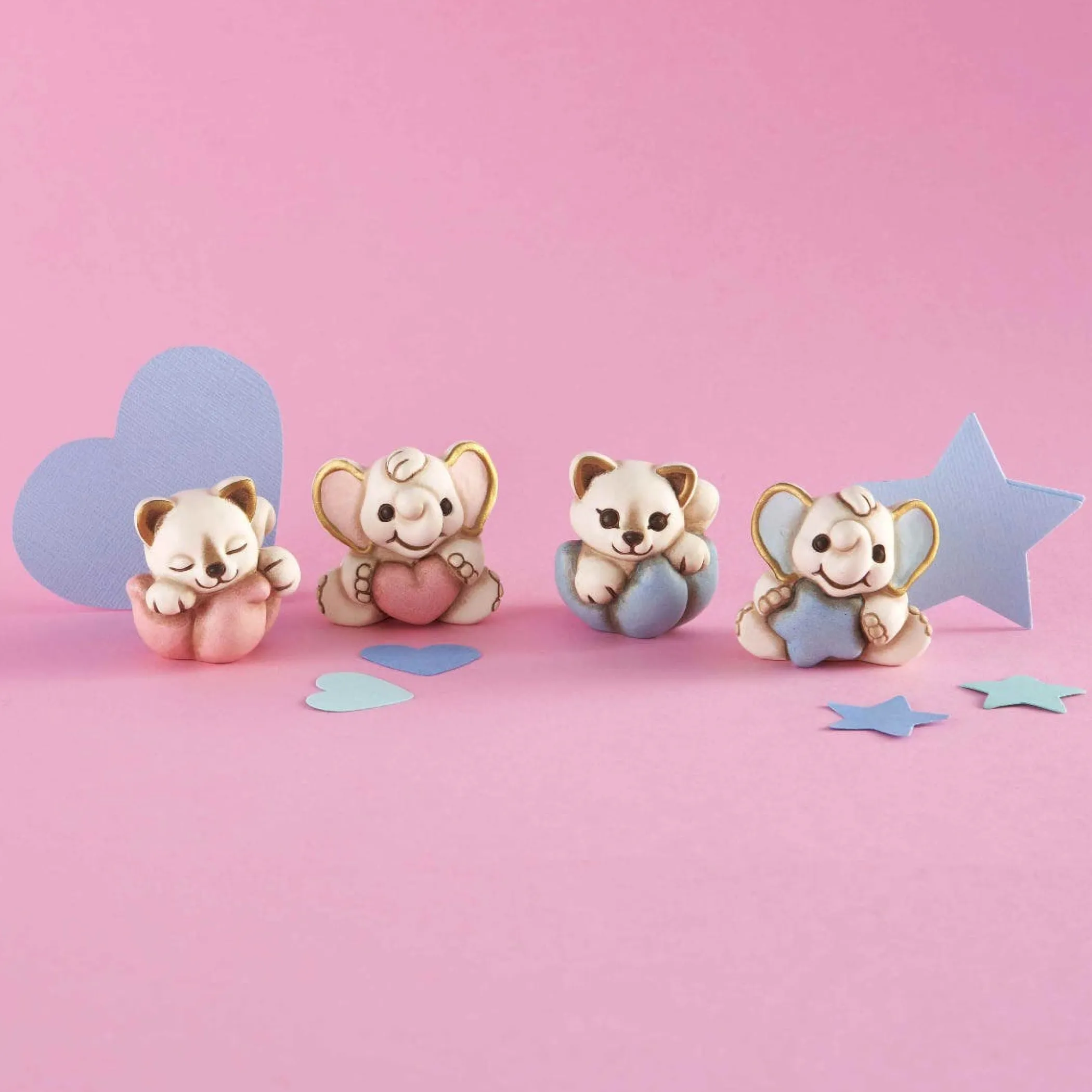 THUN Elefantino nascita con cuore rosa mini* Bomboniere Battesimo|Bomboniere Nascita