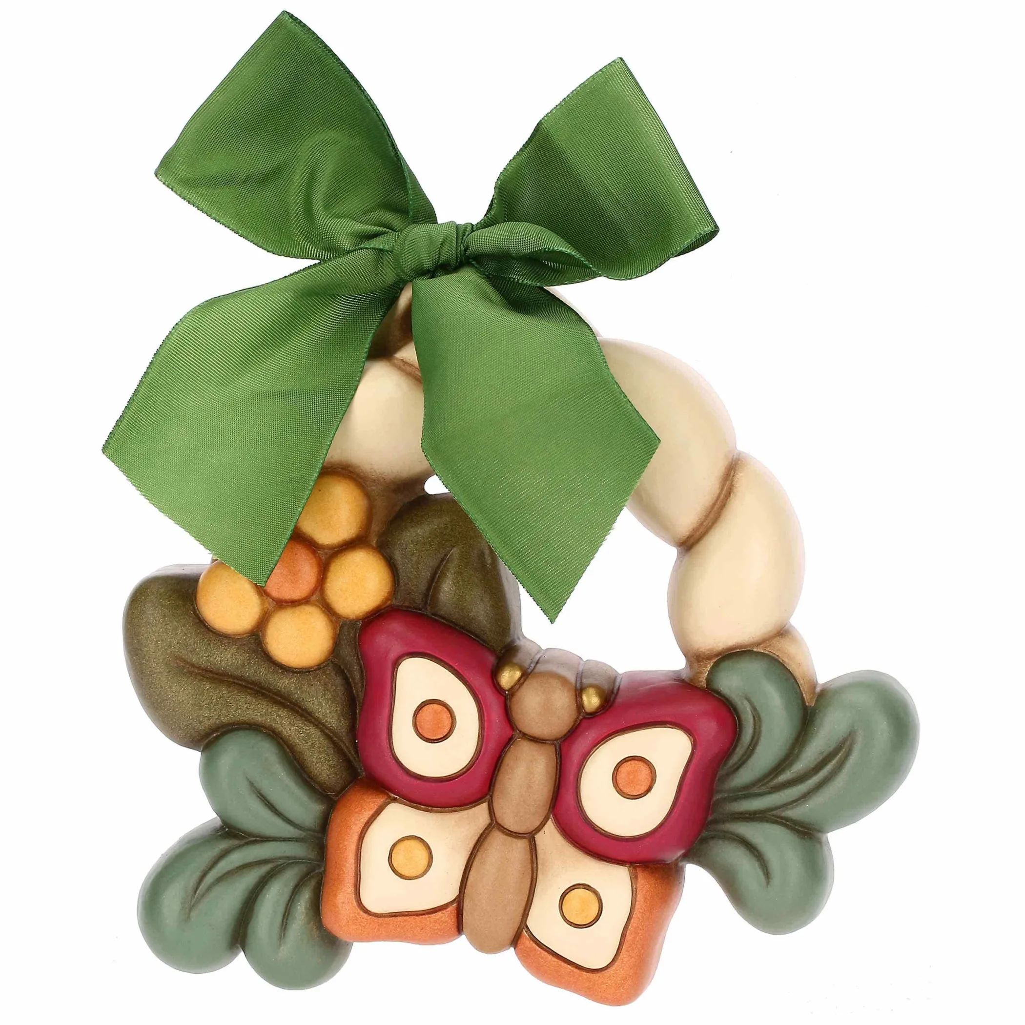 THUN Formella con farfalla e fiore in ceramica AbbracciAMI, media* Formelle|Formelle