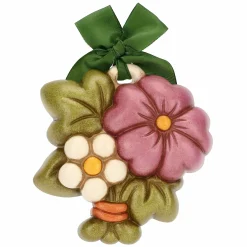 THUN Formella con fiore di malva in ceramica Racconti d'Autunno, piccola* Formelle|Formelle