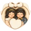 THUN Formella coppia di sposini con cuore in ceramica* Bomboniere Anniversario|Bomboniere Matrimonio