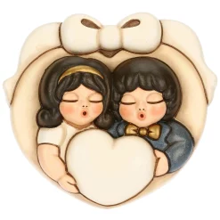 THUN Formella coppia di sposini con cuore in ceramica* Bomboniere Anniversario|Bomboniere Matrimonio