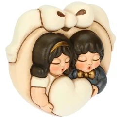THUN Formella coppia di sposini con cuore in ceramica* Bomboniere Anniversario|Bomboniere Matrimonio