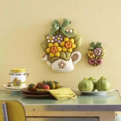 THUN Formella fiori giallo e viola* Formelle|Formelle