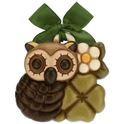 THUN Formella gufo con quadrifoglio portafortuna piccolo* Formelle|Formelle