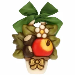 THUN Formella in ceramica vasetto con castagne, mela e fiore AbbracciAMI* Formelle|Formelle