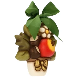 THUN Formella in ceramica vasetto con castagne, mela e fiore AbbracciAMI* Formelle|Formelle