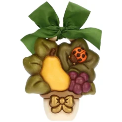 THUN Formella in ceramica vasetto con frutta e coccinella AbbracciAMI* Formelle|Formelle