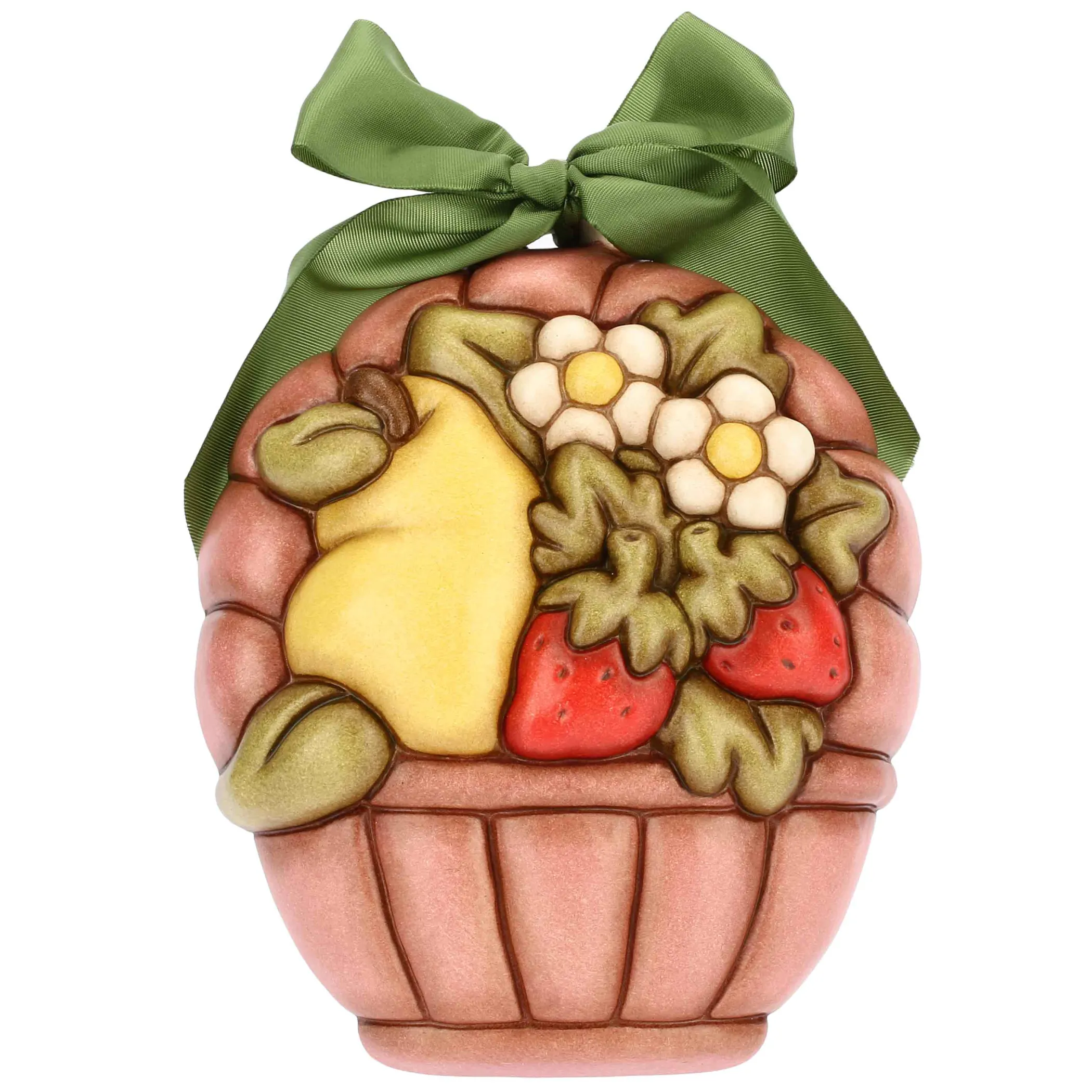 THUN Formella media a forma di cesto con fiori e frutta* Formelle|Formelle