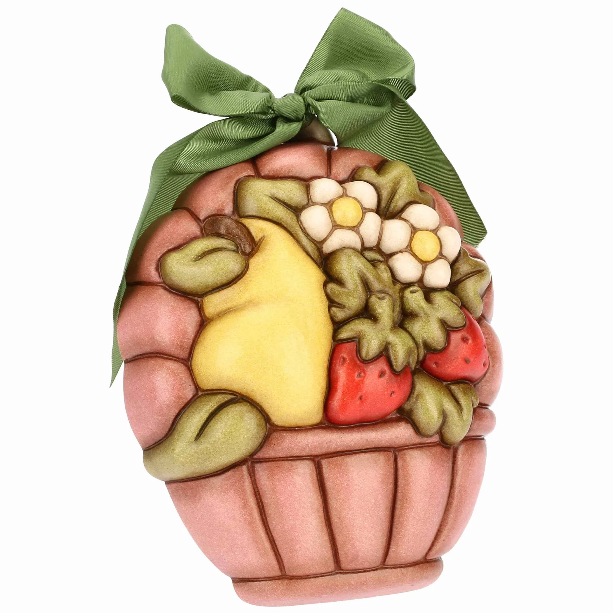 THUN Formella media a forma di cesto con fiori e frutta* Formelle|Formelle