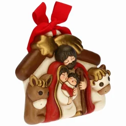 THUN Formella Presepe con Gesù, Giuseppe, Maria, Bue e Asinello medio* Addobbi Natalizi|Formelle