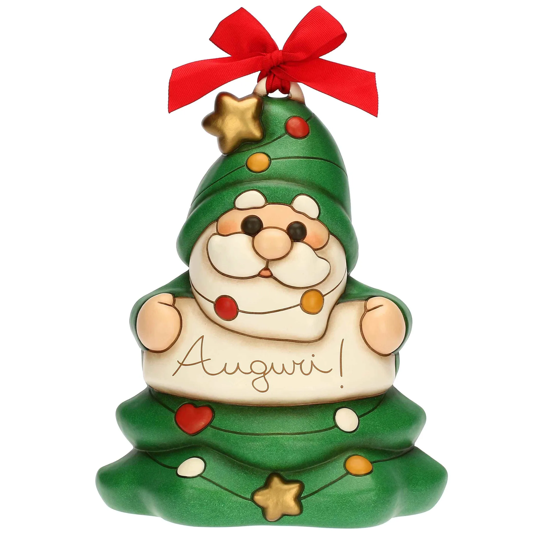 THUN Gnomo Oliver albero di Natale con scritta Auguri in ceramica* Formelle|Formelle