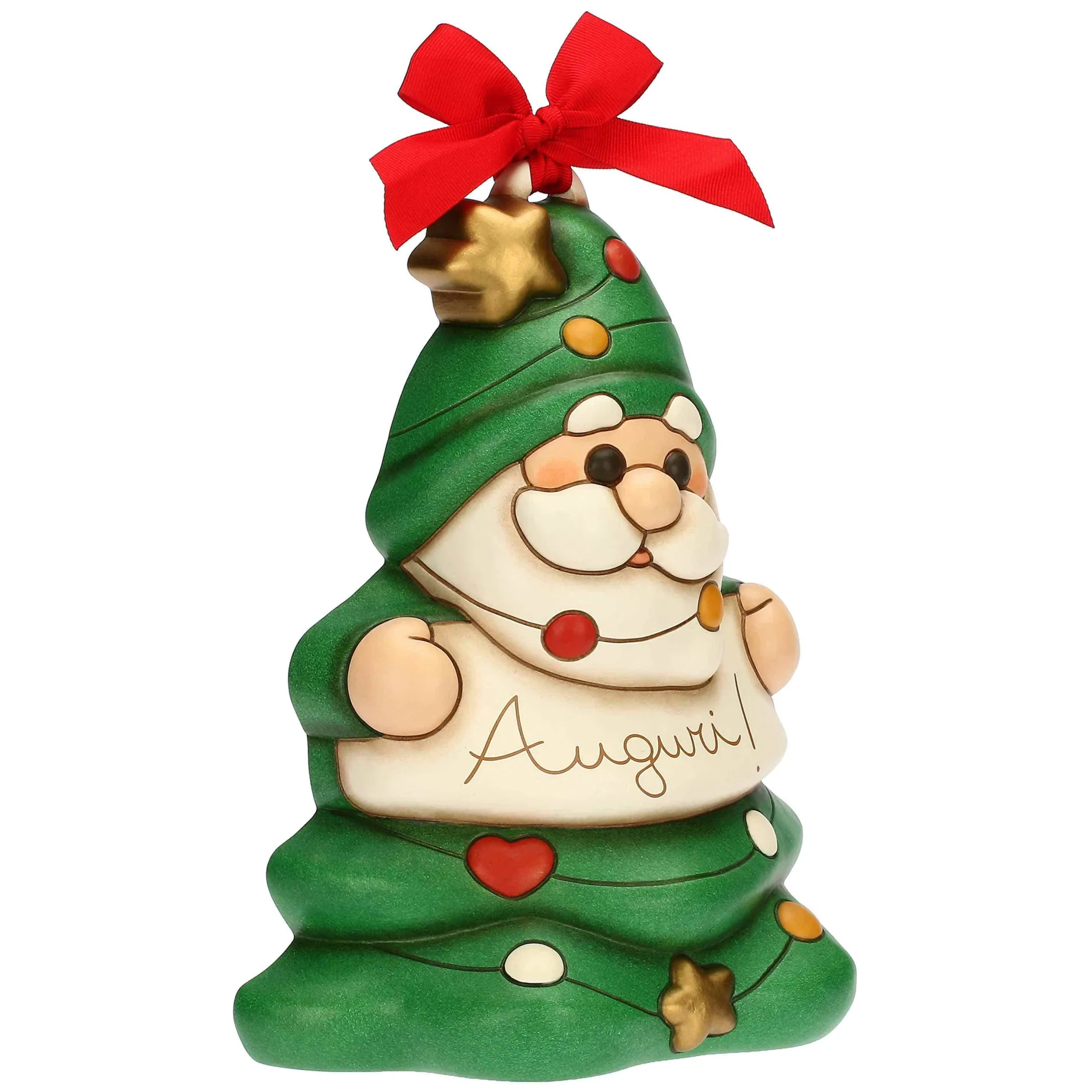 THUN Gnomo Oliver albero di Natale con scritta Auguri in ceramica* Formelle|Formelle