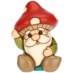 THUN Gnomo Oliver con cappello a forma di fungo in ceramica Inverno Incantato* Figure