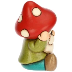 THUN Gnomo Oliver con cappello a forma di fungo in ceramica Inverno Incantato* Figure