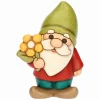 THUN Gnomo Oliver con fiore in ceramica Inverno Incantato* Figure