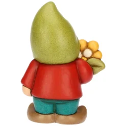 THUN Gnomo Oliver con fiore in ceramica Inverno Incantato* Figure
