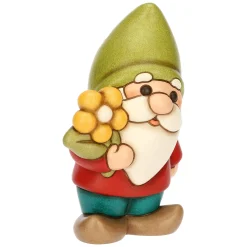 THUN Gnomo Oliver con fiore in ceramica Inverno Incantato* Figure