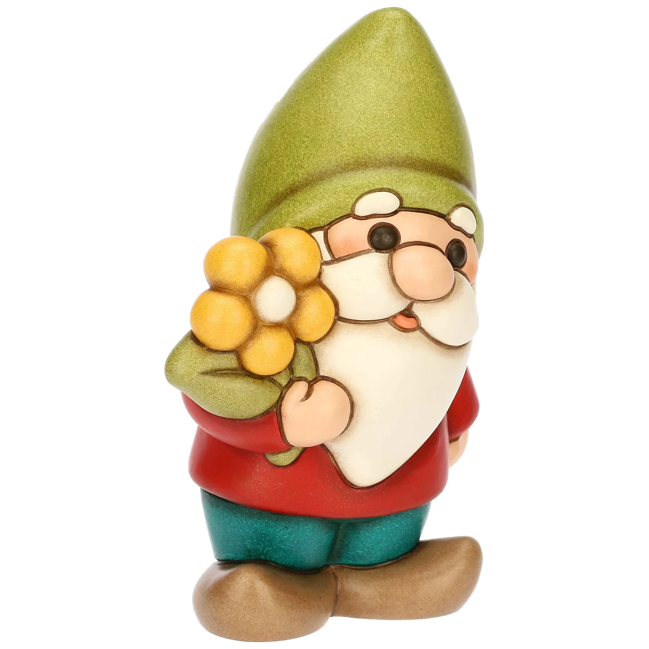 THUN Gnomo Oliver con fiore in ceramica Inverno Incantato* Figure