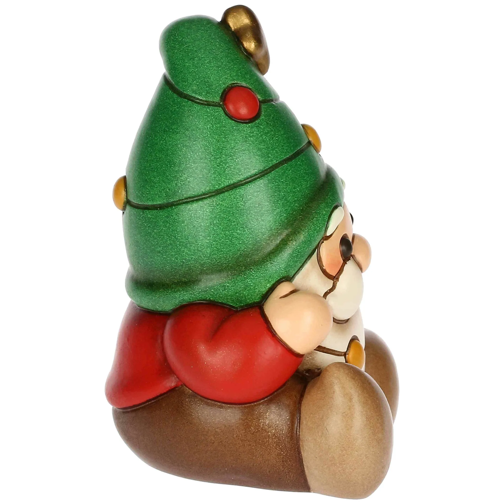 THUN Gnomo Oliver con lucine natalizie in ceramica, piccolo* Addobbi Natalizi