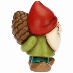 THUN Gnomo Oliver con pigna in ceramica Bosco Magico* Bomboniere Cresima|Bomboniere Comunione