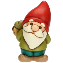 THUN Gnomo Oliver con quadrifoglio portafortuna in ceramica Inverno Incantato, maxi* Figure